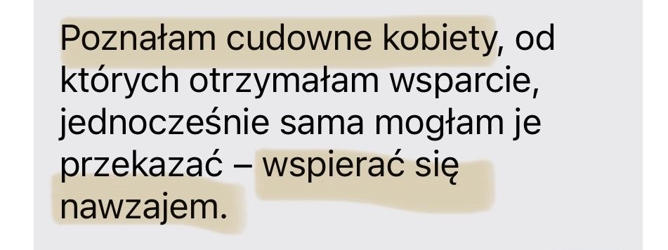 Opinia uczestniczki grupy wsparcia 5